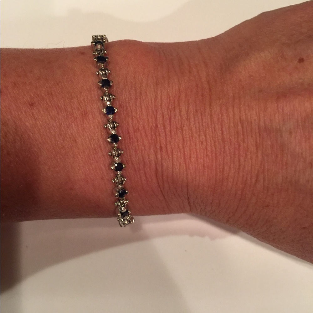 <<SOLD>>14kt White Gold and Sapphire Bracelet